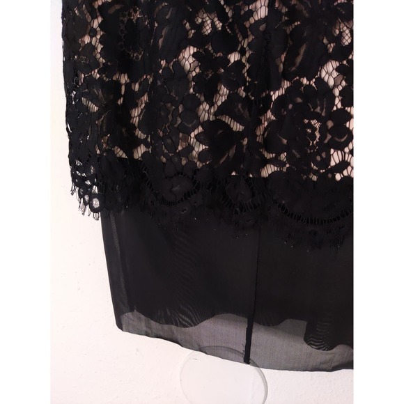 Torrid Black & Nude Lined Floral Lace w/ Chiffon Hem Skirt Size Large or 0X - Picture 9 of 10